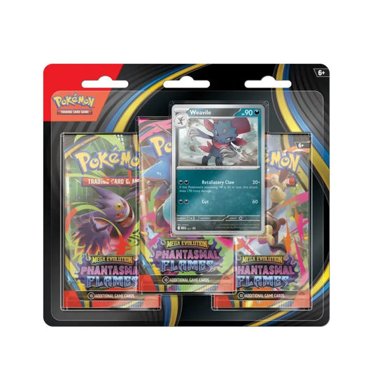 Pokémon TCG: Phantasmal Flames 3 Pack Blister Weavile/Sneasel