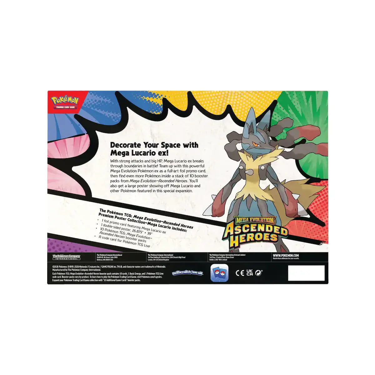 Pokémon TCG: ME02.5 Ascended Heroes Premium Poster Collection Mega Lucario