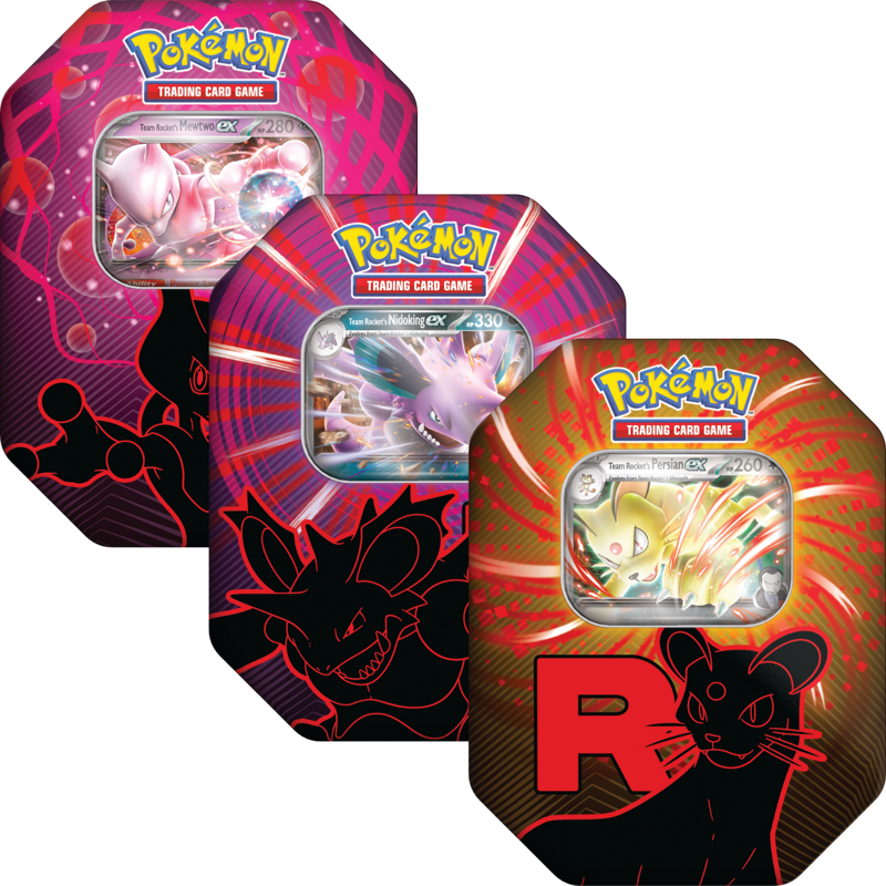 Pokémon TCG: Team Rocket Fall ex Tins Set van 3 maximaal 1 P.P.